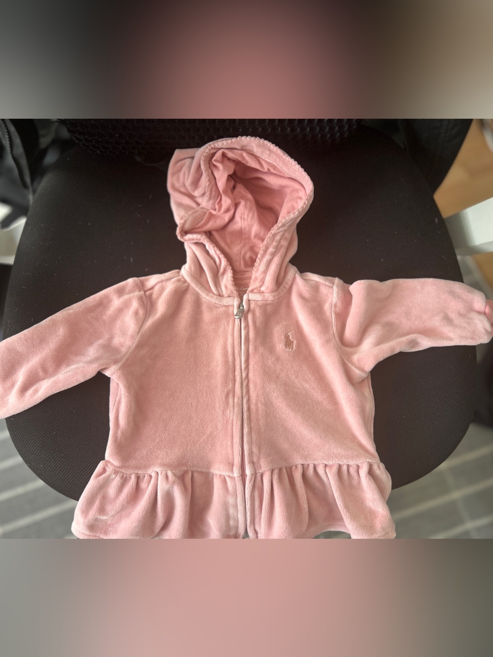 Ralph Lauren Pink Hooded Zip Sweatshirt
